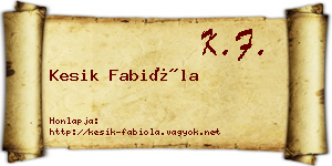 Kesik Fabióla névjegykártya